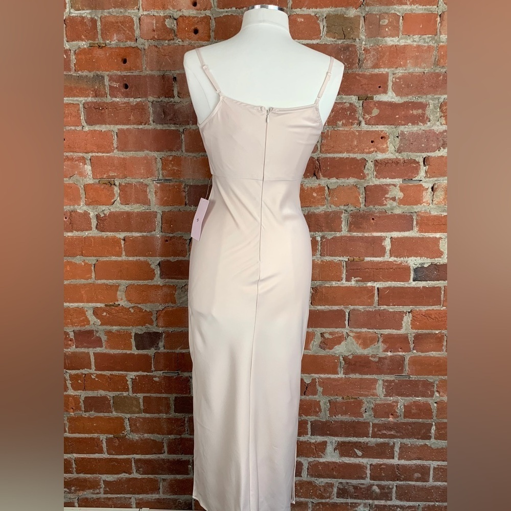 NWT BHLDN Anthropologie Cali Satin Cowl Neck Oyster Wedding Dress - Picture 8 of 9